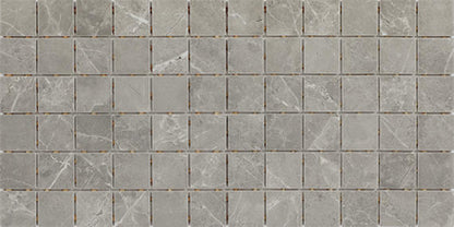 2x2 Platinum Straight Joint  Mosaic Marble-Look Matte Smooth Porcelain Tile Dove Gray