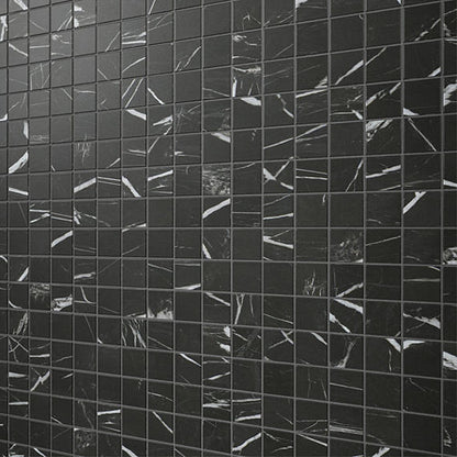 2x2 Platinum Straight Joint  Mosaic Marble-Look Matte Smooth Porcelain Tile Black White