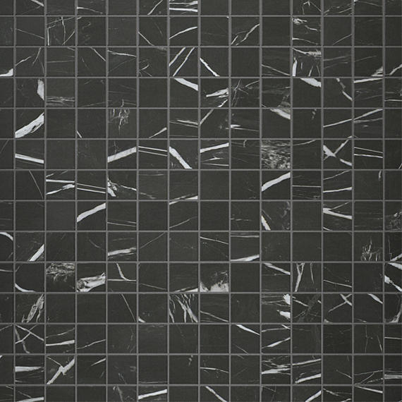 2x2 Platinum Straight Joint  Mosaic Marble-Look Matte Smooth Porcelain Tile Black White