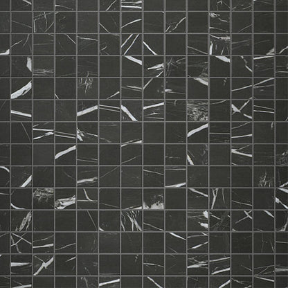 2x2 Platinum Straight Joint  Mosaic Marble-Look Matte Smooth Porcelain Tile Black White