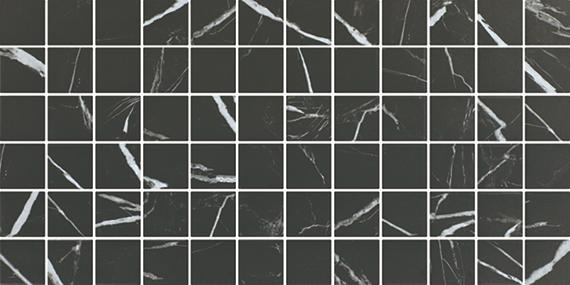 2x2 Platinum Straight Joint  Mosaic Marble-Look Matte Smooth Porcelain Tile Black White