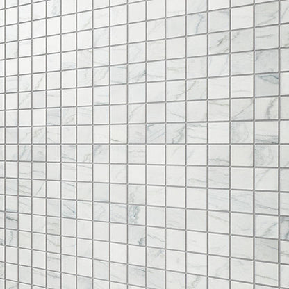 2x2 Platinum Straight Joint  Mosaic Marble-Look Matte Smooth Porcelain Tile White Gray