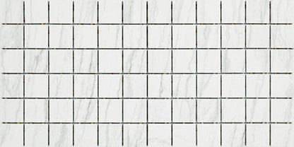 2x2 Platinum Straight Joint  Mosaic Marble-Look Matte Smooth Porcelain Tile White Gray