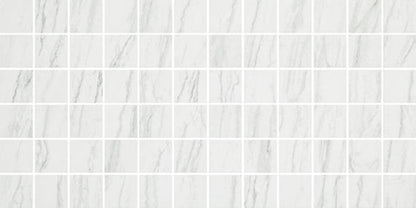 2x2 Platinum Straight Joint  Mosaic Marble-Look Matte Smooth Porcelain Tile White Gray