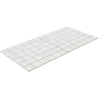 2x2 Platinum Straight Joint  Mosaic Marble-Look Matte Smooth Porcelain Tile White Gray