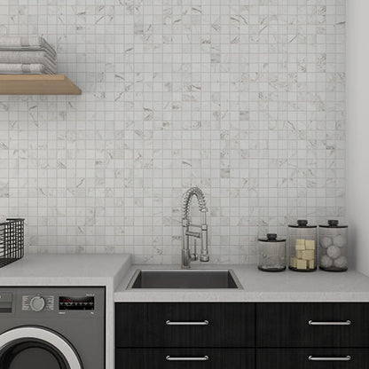 2x2 Marble Attache Lavish  Mosaic Marble-Look Matte Smooth Porcelain Tile Off White