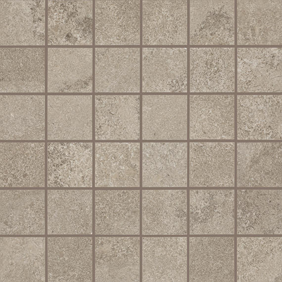 12x12 Haddonstone Straight Joint  Mosaic Stone-Look Matte Smooth Porcelain Tile Atlas Taupe