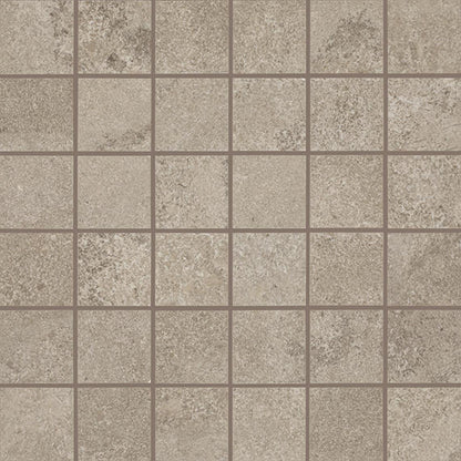 12x12 Haddonstone Straight Joint  Mosaic Stone-Look Matte Smooth Porcelain Tile Atlas Taupe