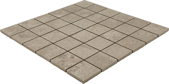 12x12 Haddonstone Straight Joint  Mosaic Stone-Look Matte Smooth Porcelain Tile Atlas Taupe
