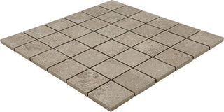 Atlas Taupe - 12x12 Haddonstone Straight Joint Mosaic Stone-Look Matte Smooth Porcelain Tile
