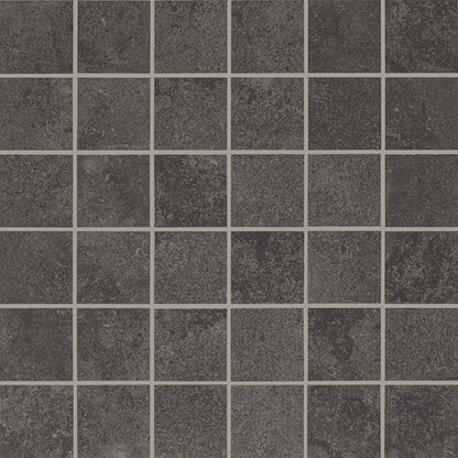 12x12 Haddonstone Straight Joint  Mosaic Stone-Look Matte Smooth Porcelain Tile Velvet Black
