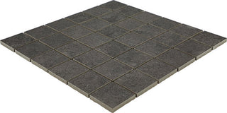 Velvet Black - 12x12 Haddonstone Straight Joint Mosaic Stone-Look Matte Smooth Porcelain Tile