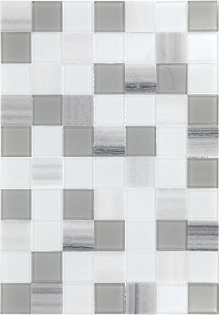 12x18 Perfit Mosaix Grid Mosaic Mixed-Material Polished Smooth Stone Tile