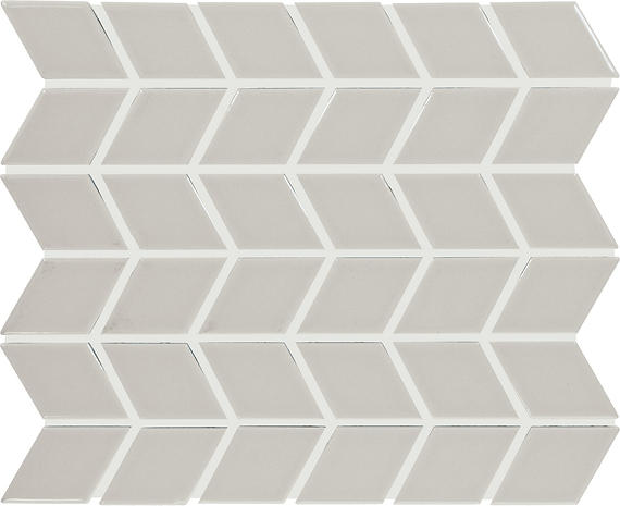 2x3 Color Wheel Retro Chevron  Mosaic Solid-Color Glossy Smooth Ceramic Tile Light Gray