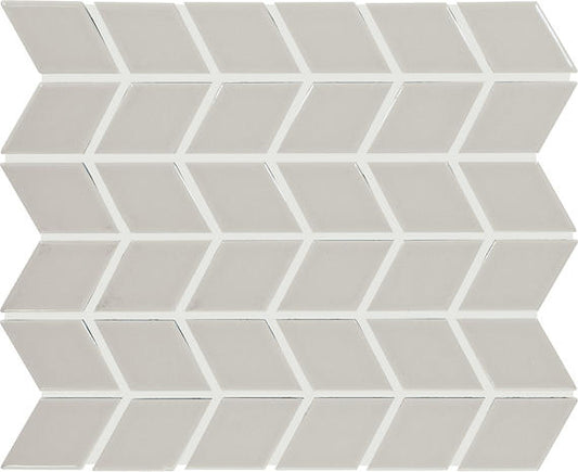 2x3 Color Wheel Retro Chevron  Mosaic Solid-Color Glossy Smooth Ceramic Tile Light Gray