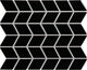 2x3 Color Wheel Retro Chevron  Mosaic Solid-Color Glossy Smooth Ceramic Tile Black