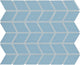 2x3 Color Wheel Retro Chevron  Mosaic Solid-Color Glossy Smooth Ceramic Tile Light Blue
