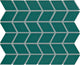 2x3 Color Wheel Retro Chevron  Mosaic Solid-Color Glossy Smooth Ceramic Tile Green
