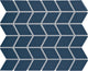 2x3 Color Wheel Retro Chevron  Mosaic Solid-Color Glossy Smooth Ceramic Tile Navy Blue