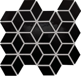 12x13 Color Wheel Retro Mosaic Solid-Color Glossy Geometric Cube Ceramic Tile