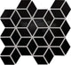 2x3 Color Wheel Retro  Mosaic Solid-Color Glossy 3D-Geometric Cube Ceramic Tile Black