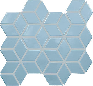 12x13 Color Wheel Retro Mosaic Solid-Color Glossy Geometric Cube Ceramic Tile