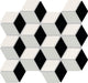 2x3 Color Story Mosaics Diamond Diagonal Rhombus  Mosaic Mixed-Color Matte Smooth Ceramic Tile Black White