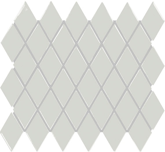 2x3 Color Story Mosaics Diamond  Mosaic Solid-Color Glossy Smooth Ceramic Tile Light Gray