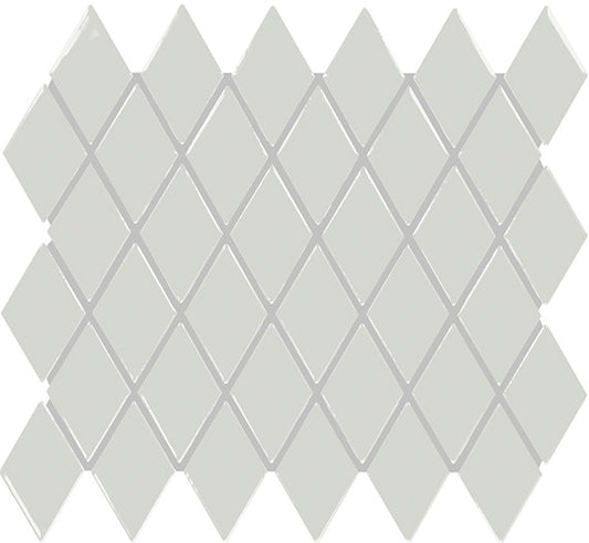 2x3 Color Story Mosaics Diamond  Mosaic Solid-Color Glossy Smooth Ceramic Tile Light Gray
