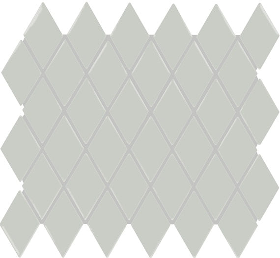 2x3 Color Story Mosaics Diamond  Mosaic Solid-Color Glossy Smooth Ceramic Tile Soft Gray