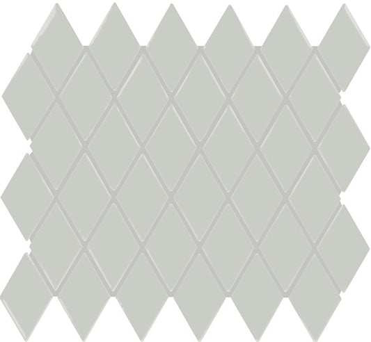 2x3 Color Story Mosaics Diamond  Mosaic Solid-Color Glossy Smooth Ceramic Tile Soft Gray
