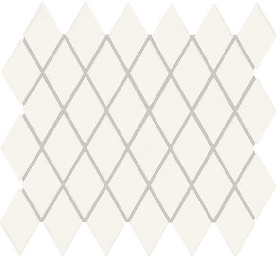 2x3 Color Story Mosaics Diamond  Mosaic Solid-Color Glossy Smooth Ceramic Tile Matte White