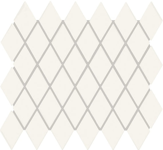 2x3 Color Story Mosaics Diamond  Mosaic Solid-Color Glossy Smooth Ceramic Tile Matte White