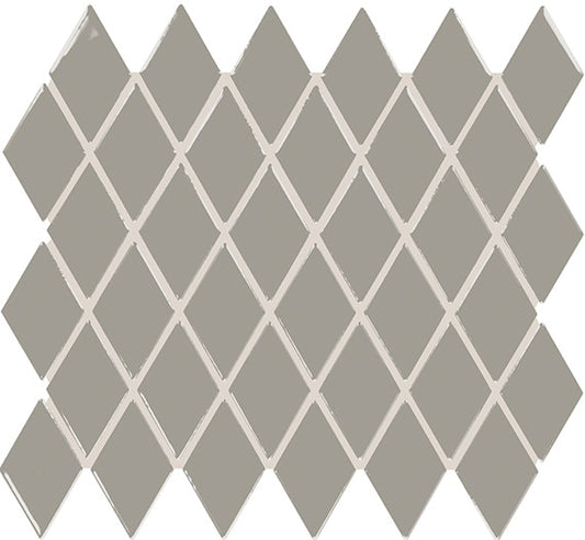 2x3 Color Story Mosaics Diamond  Mosaic Solid-Color Glossy Smooth Ceramic Tile Slate Gray