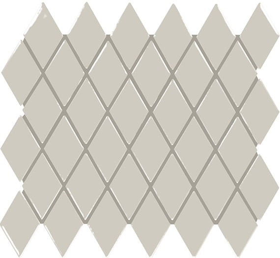 2x3 Color Story Mosaics Diamond  Mosaic Solid-Color Matte Smooth Ceramic Tile Stone Gray