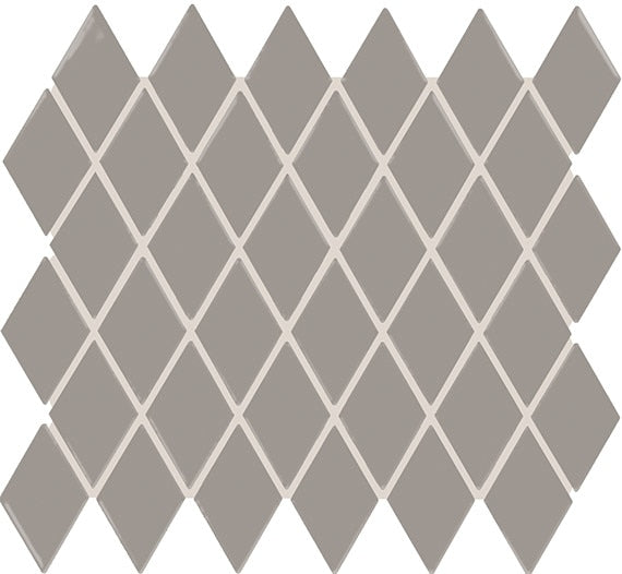 2x3 Color Story Mosaics Diamond  Mosaic Solid-Color Matte Smooth Ceramic Tile Dark Gray