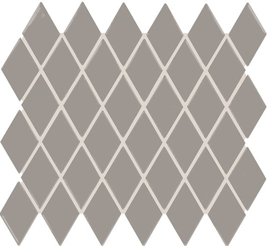 2x3 Color Story Mosaics Diamond  Mosaic Solid-Color Matte Smooth Ceramic Tile Dark Gray