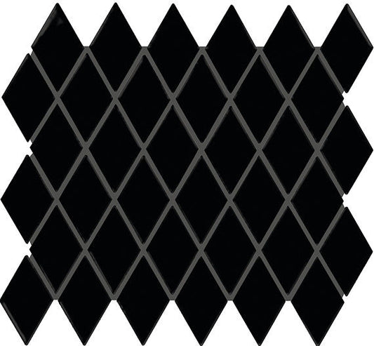 2x3 Color Story Mosaics Diamond  Mosaic Solid-Color Matte Smooth Ceramic Tile Pure Black