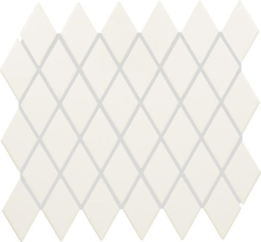 2x3 Color Wheel Retro Diamond  Mosaic Solid-Color Matte Smooth Ceramic Tile Soft White