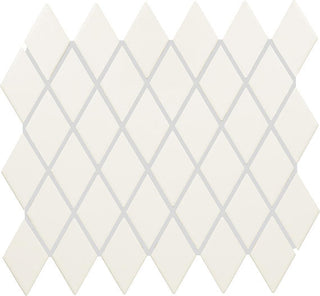 Soft White - 12x13 Color Wheel Retro Diamond Mosaic Solid-Color Matte Smooth Ceramic Tile