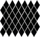 2x3 Color Wheel Retro Diamond  Mosaic Solid-Color Glossy Smooth Ceramic Tile Black