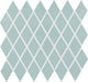 2x3 Color Wheel Retro Diamond  Mosaic Solid-Color Glossy Smooth Ceramic Tile Light Aqua