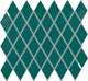 2x3 Color Wheel Retro Diamond  Mosaic Solid-Color Glossy Smooth Ceramic Tile Green