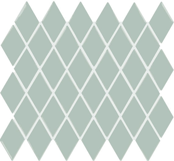 2x3 Color Story Mosaics Diamond  Mosaic Solid-Color Glossy Smooth Ceramic Tile Light Green