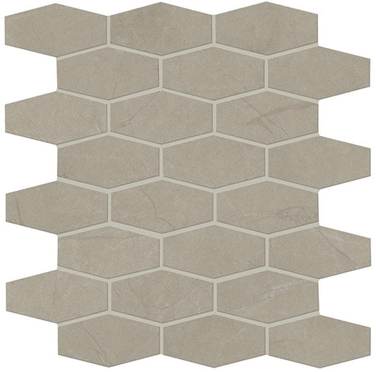 2x3 Classentino Marble Hexagon Honeycomb  Mosaic Marble-Look Matte Smooth Porcelain Tile Soft Gray