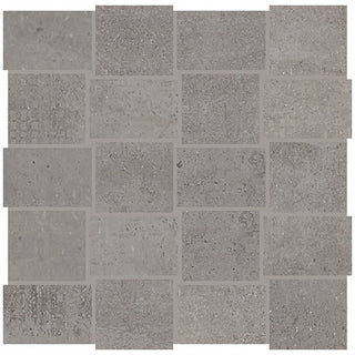 12x12 Union Basketweave Mosaic Concrete-Look Matte Smooth Porcelain Tile