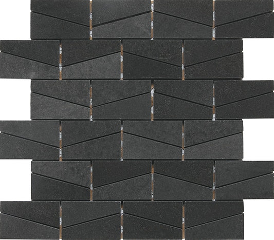 2x3 Stone A La Mod  Mosaic Stone-Look Polished Smooth Stone Tile Charcoal Black