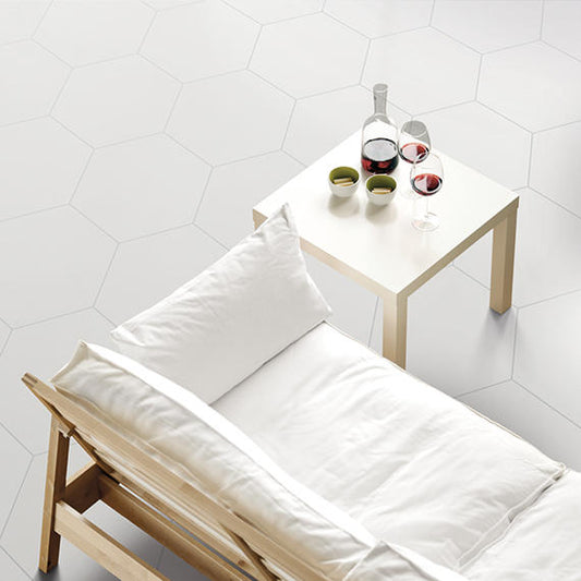 24x20 Bee Hive Hexagon Natural Concrete-Look Matte Smooth Porcelain Tile
