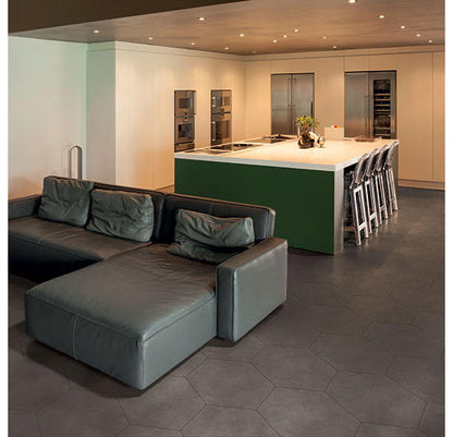 24x20 Bee Hive Hexagon  Natural Concrete-Look Matte Smooth Porcelain Tile Dusty Mocha