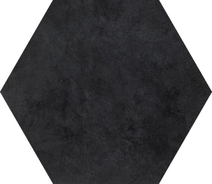 24x20 Bee Hive Hexagon  Natural Concrete-Look Matte Smooth Porcelain Tile Deep Black